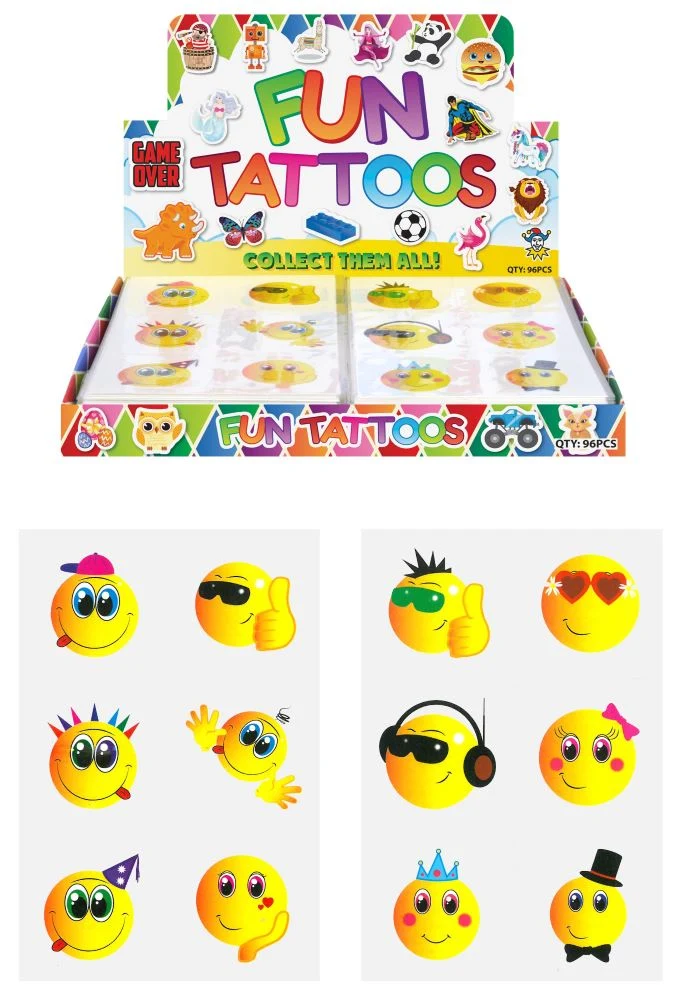 Smiling Faces Tattoos 4cm