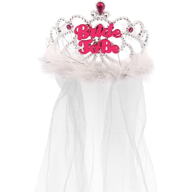 Glitzerkrone Bride to Be mit Schleier