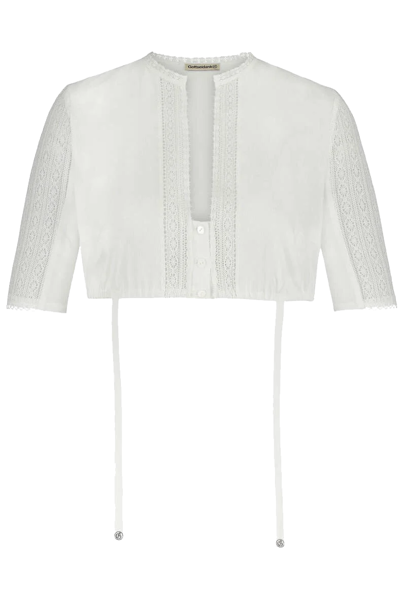 Dirndlbluse V-Ausschnitt mit Spitze