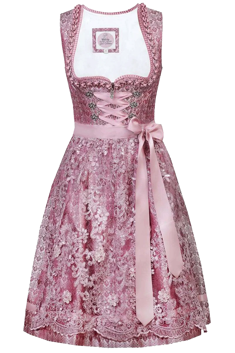 Mini-Dirndl mit Spitzenschürze