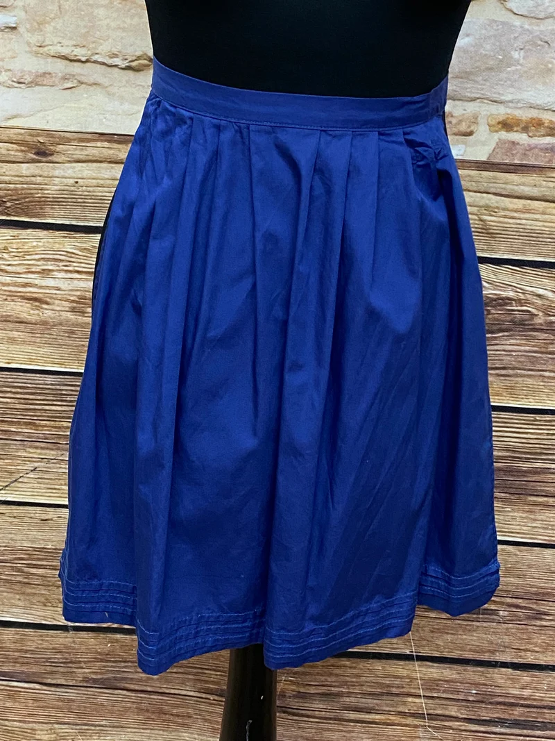 Vintage Dirndlschürze blau - Baumwoll-Mischgewebe, kurz