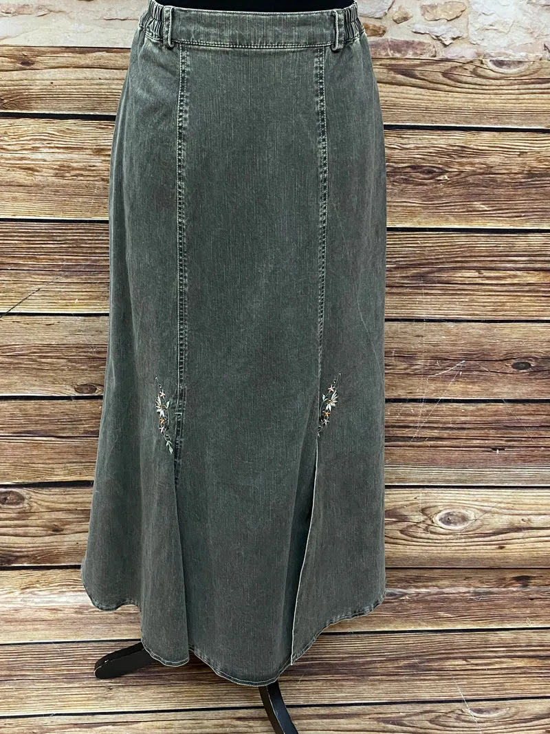 Damen Trachtenrock im Jeans-Look von Landhaus – Grün/Grau, Größe 38