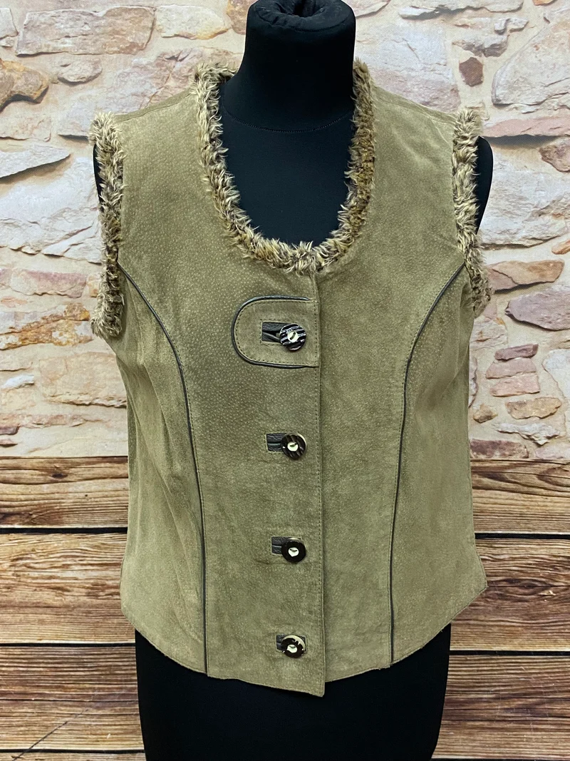 Vintage Trachtenweste Damen 36 Leder Landhausstil 80er/90er