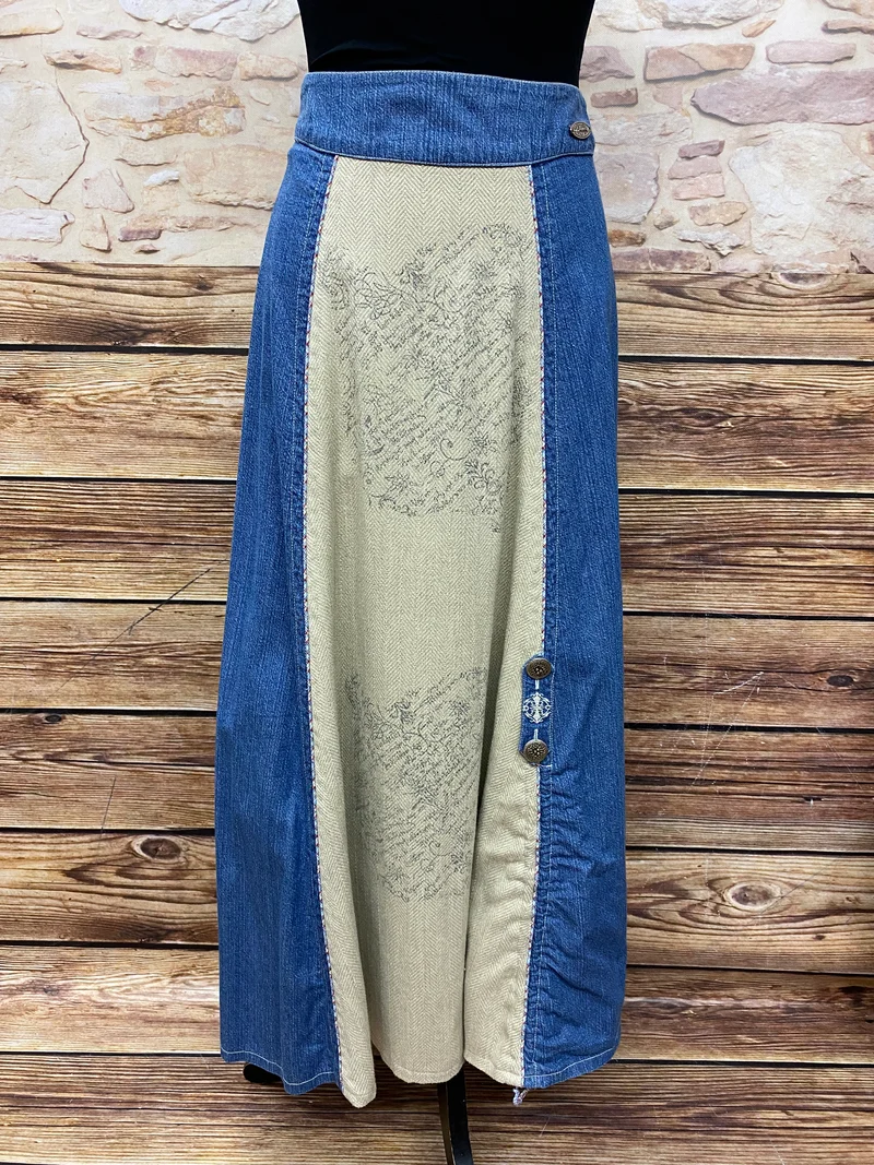 Trachtenrock – Blau Beige - Landhausstil