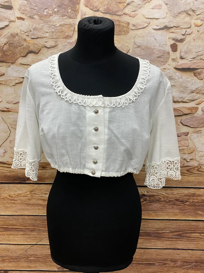 Vintage Dirndlbluse weiß - Gr.44