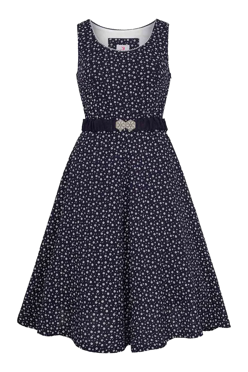 Baumwoll Trachtenkleid ohne Arm mit Gürtel