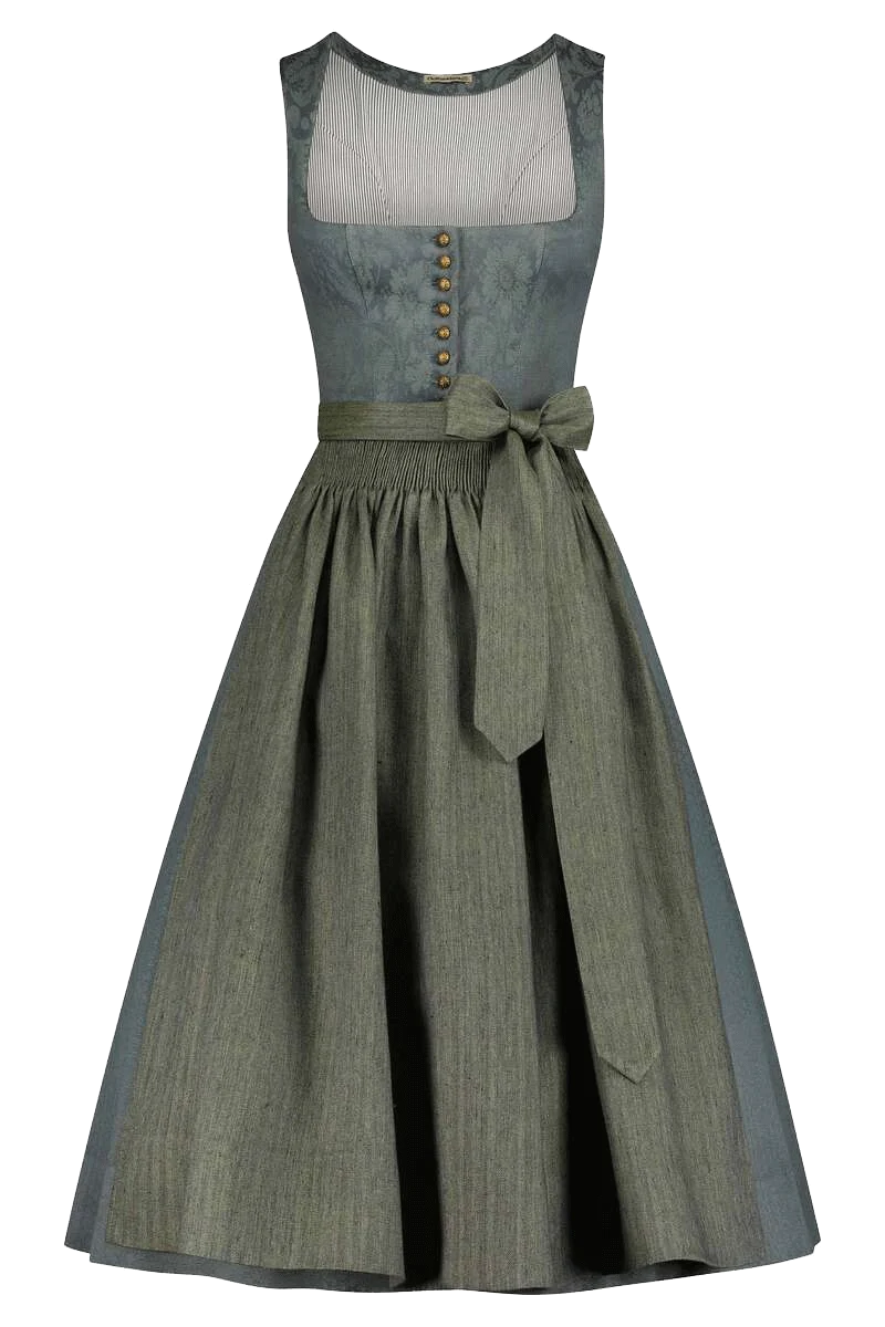 Stretchdirndl Goldfarbene Knöpfe