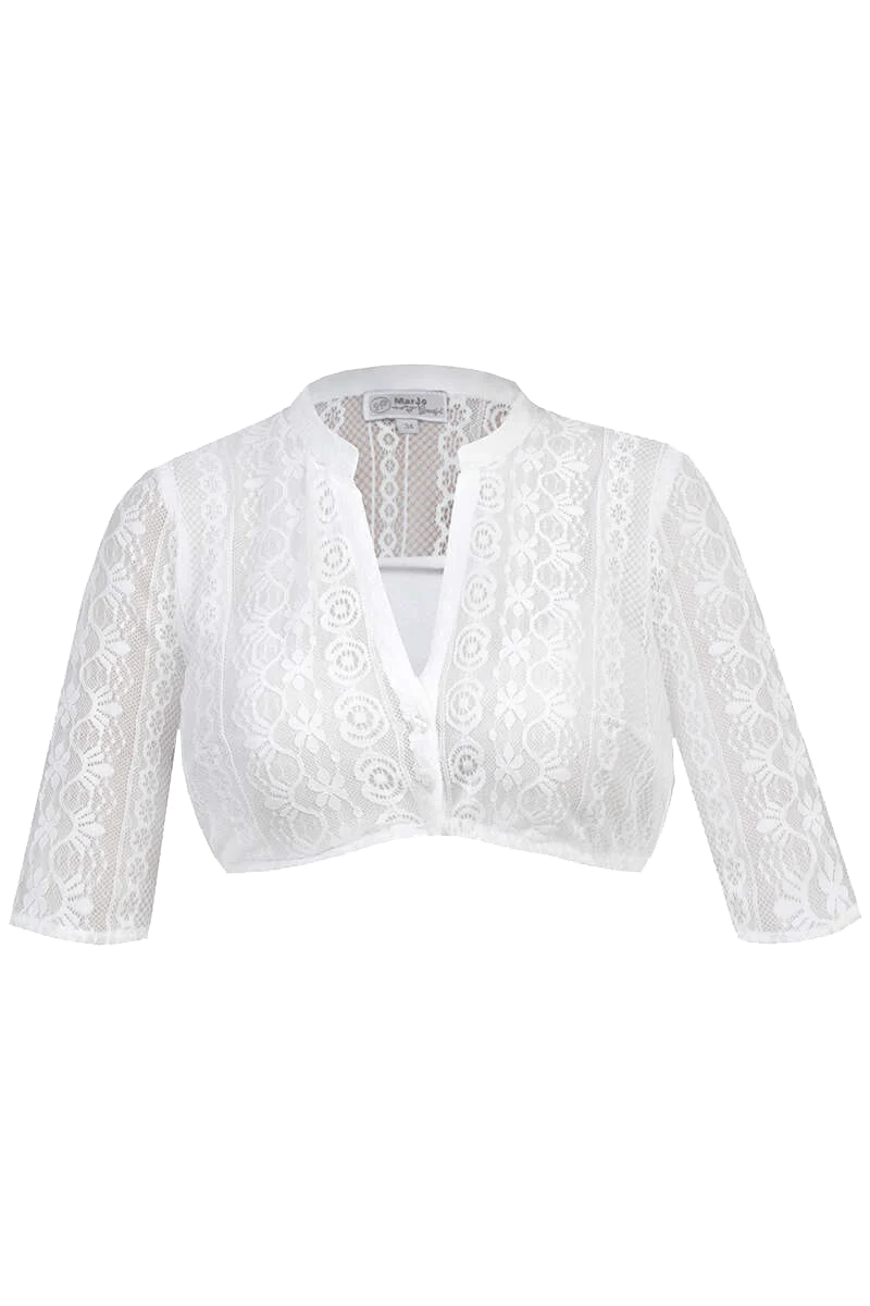 Dirndlbluse V-Ausschnitt mit Spitze