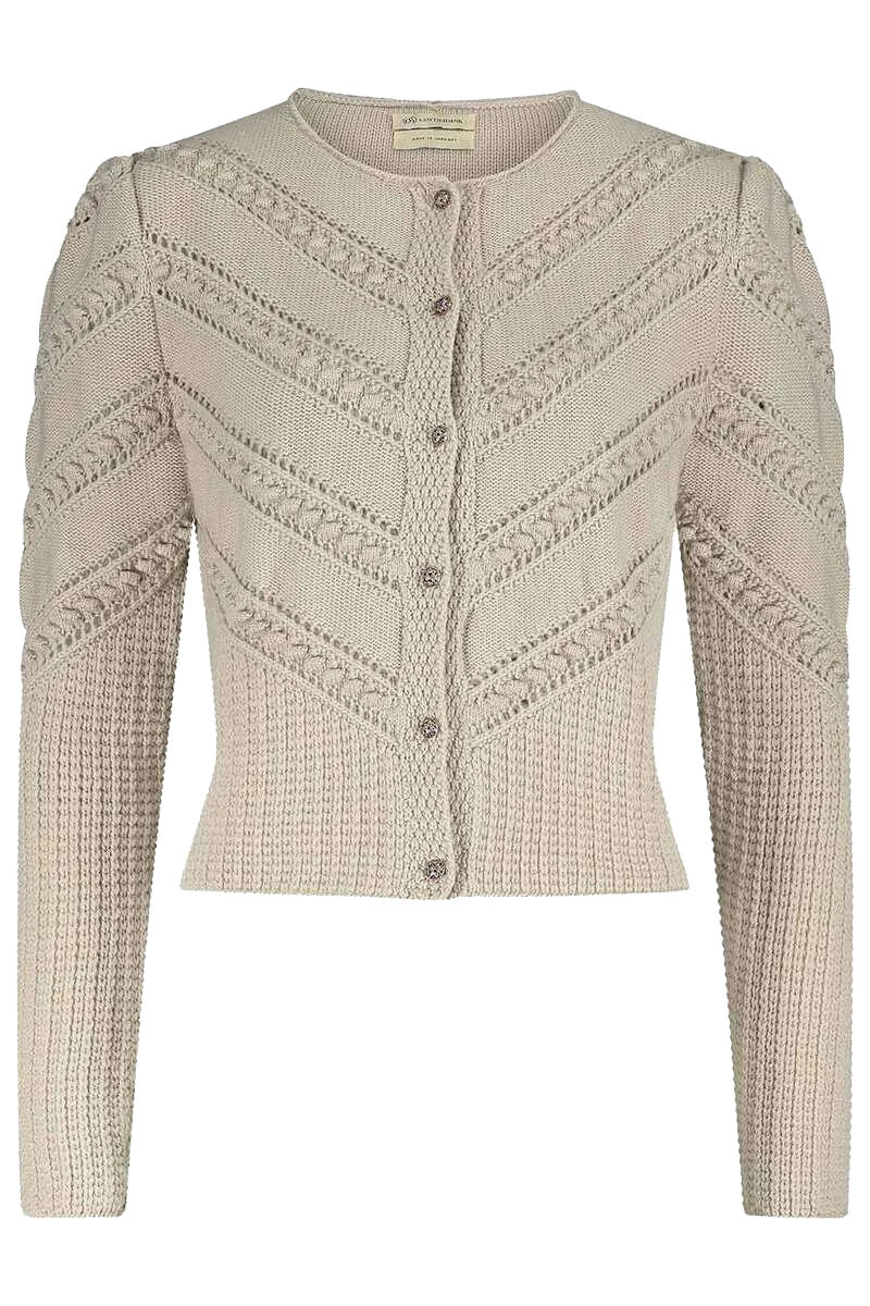 Strickjacke mit V-Lochmusterung