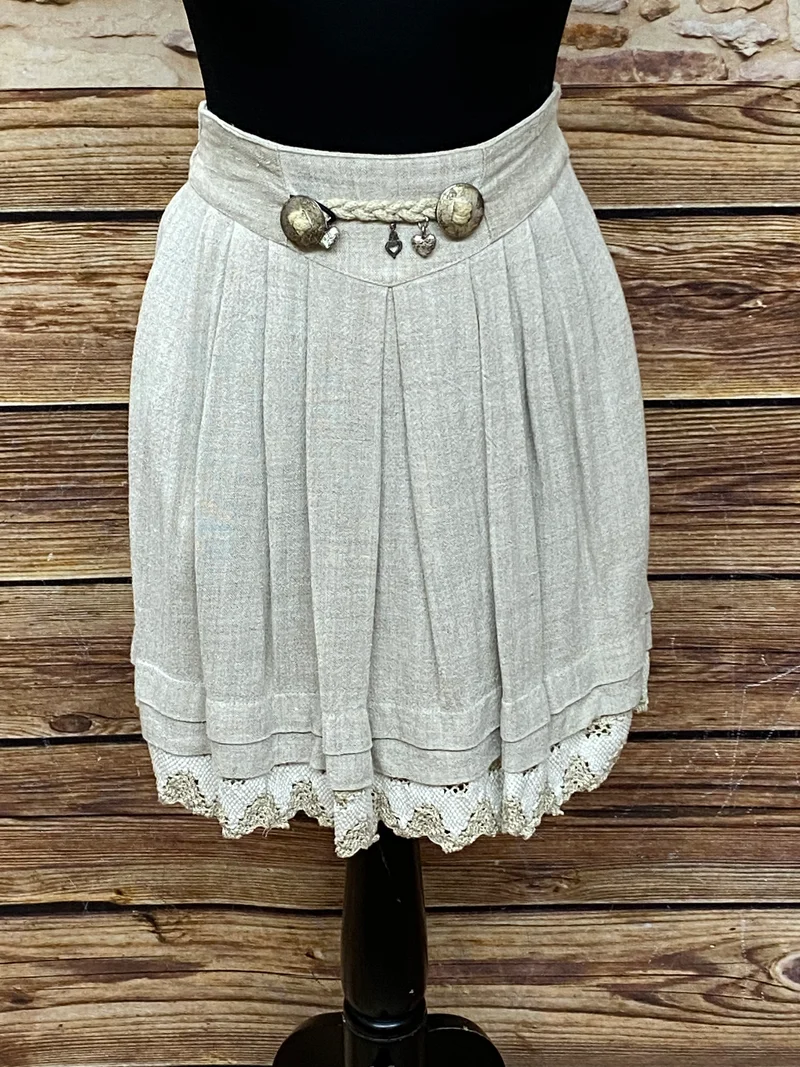 Damen Trachtenrock – Beige - Größe 32