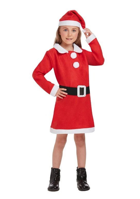 Santa Mädchen Kleid Kinderkostüm