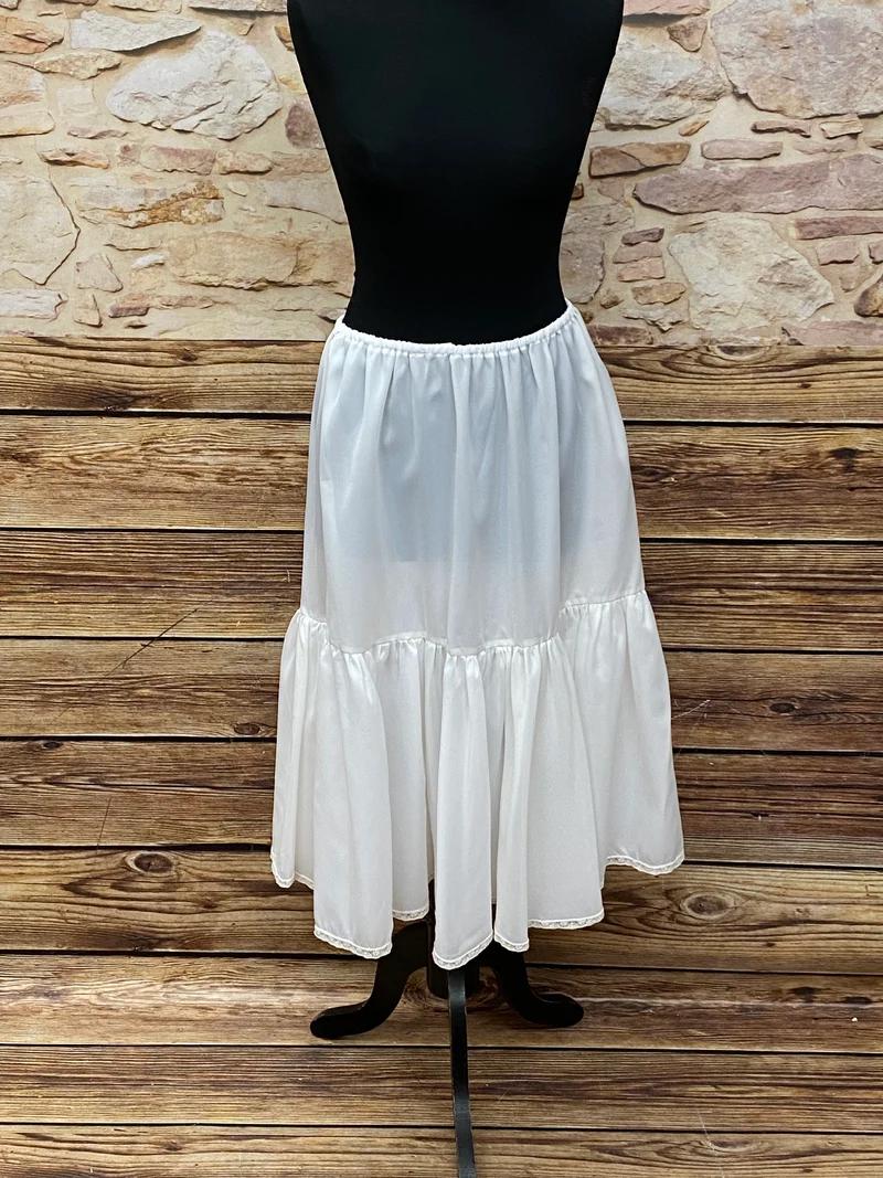 Vintage Petticoat weiß lang 50er Jahre Unterrock Tellerrock Gr. 36–40