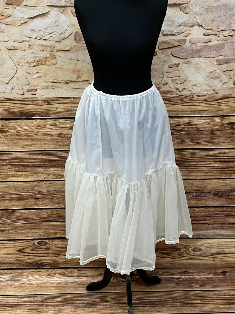 Vintage Petticoat weiß lang 50er Jahre Tellerrock Unterrock Gr. S/M
