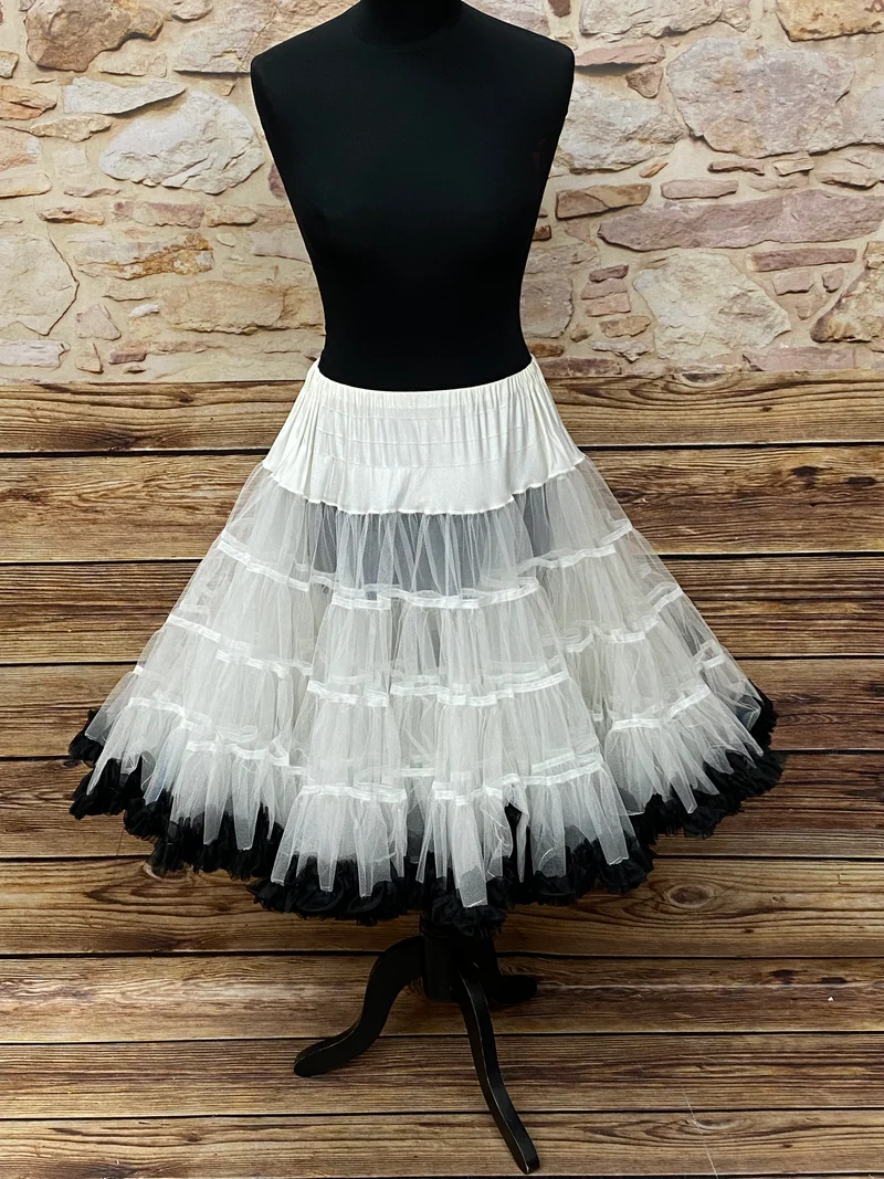 Vintage Petticoat schwarz mehrlagig 50er Jahre Rockabilly Gr. 34–38