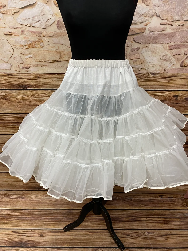 Petticoat weiß 2-lagig 50er Jahre Rockabilly 55 cm Gr. 36–38