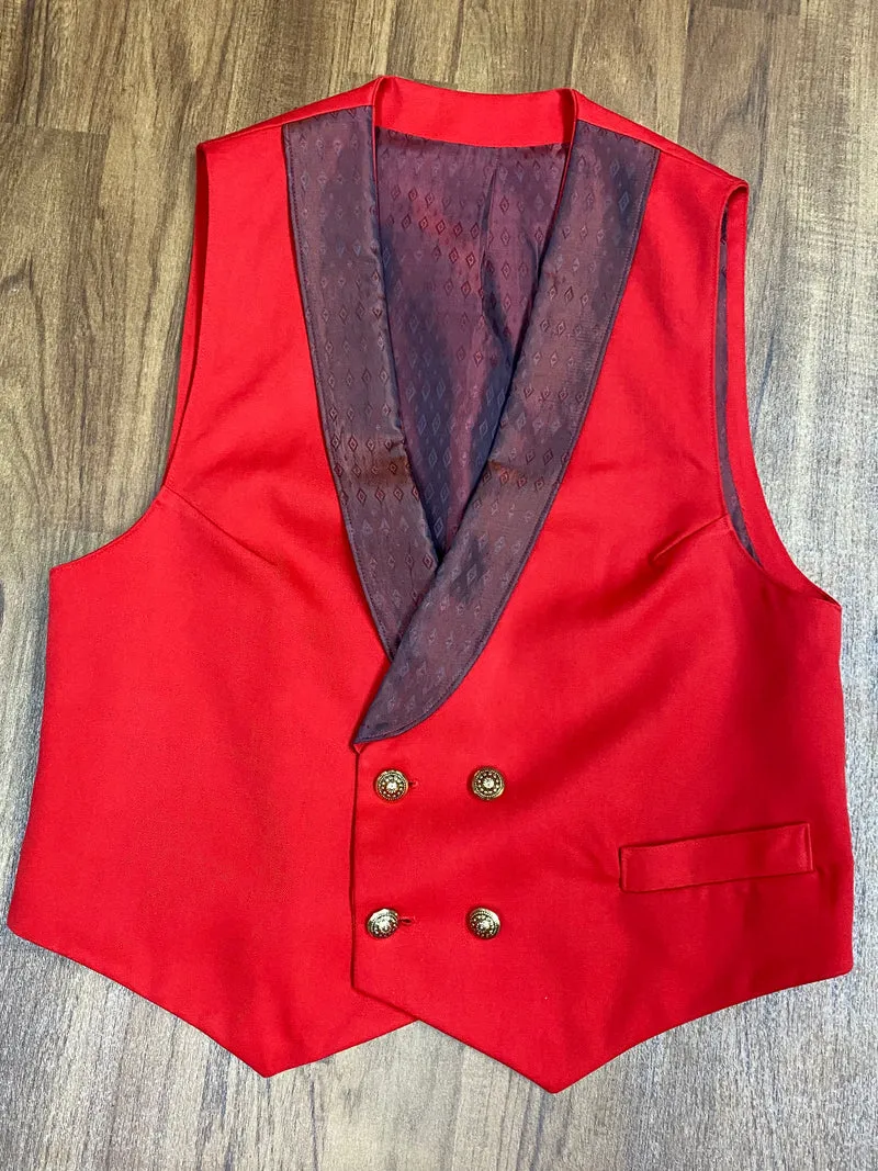 Vintage Weste rot zweireihig Revers Gr. 44