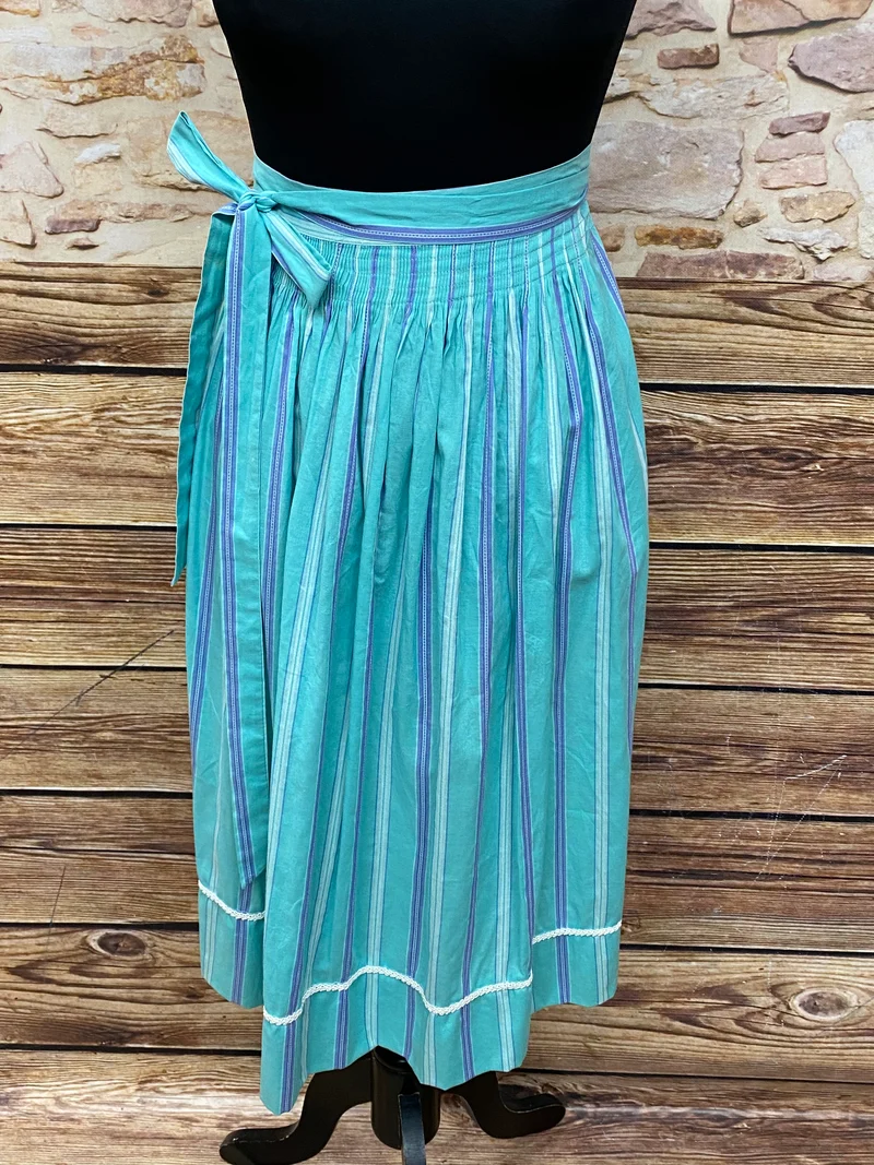 Vintage Dirndlschürze türkis -Hammerschmid, mittellang