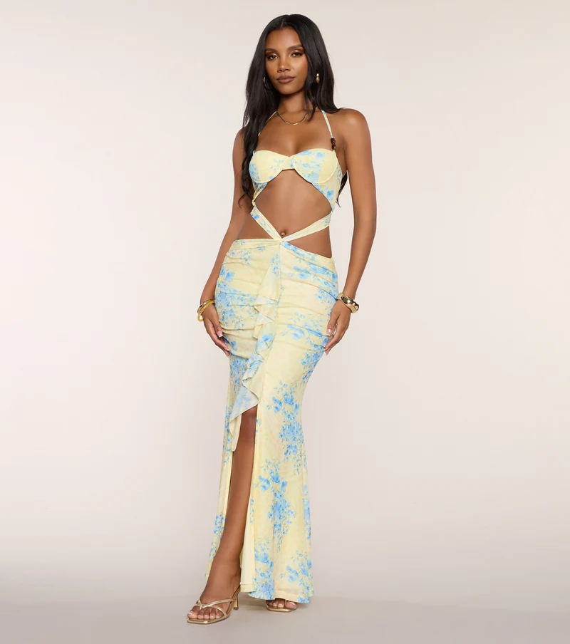 Chasing Sunlight Cutout Maxi Dress