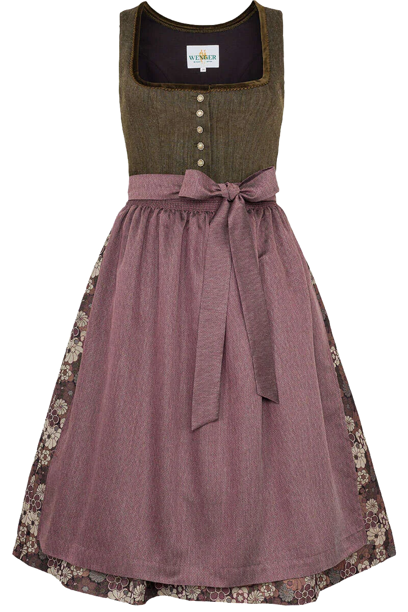Midi Dirndl mit Lodenoberteil