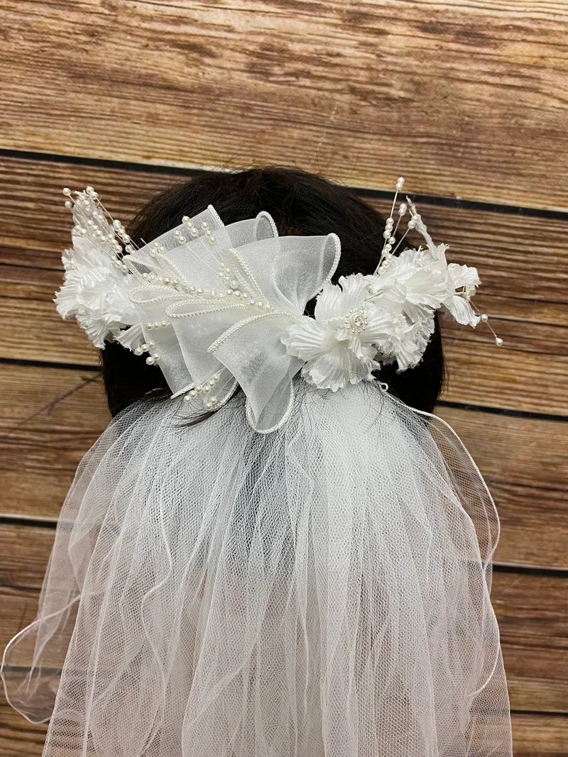 Vintage Schleierabschluss für Schleier, Brautschmuck weiss