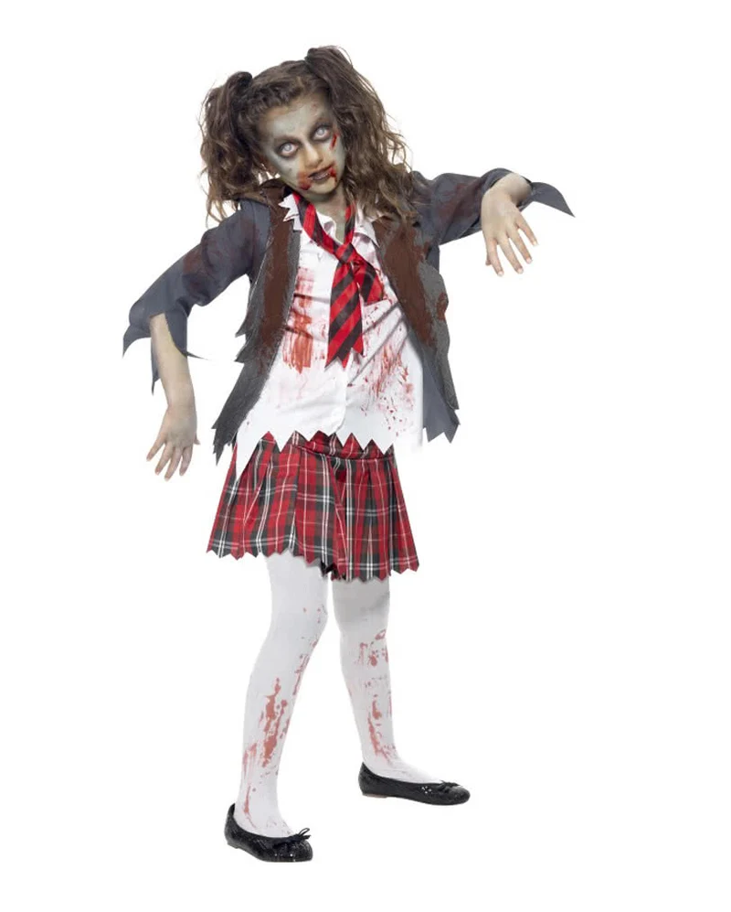 Zombie Schulmädchen Kinder & Teen Kostüm