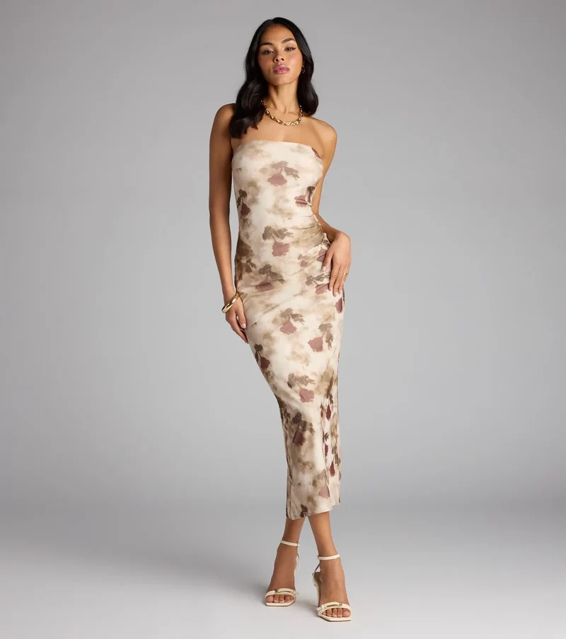 Flirt In Full Bloom Floral Midi Dress