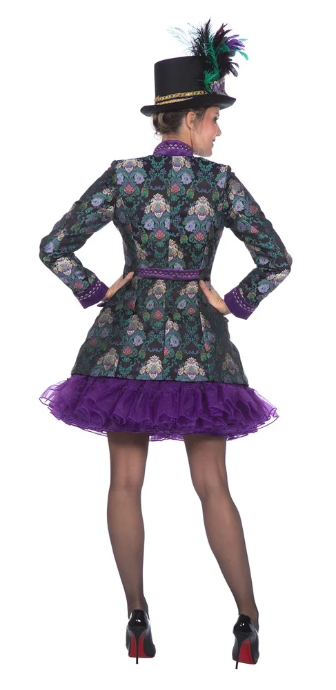 Luxuriöse Jacke Jacquard grün/lila für Damen