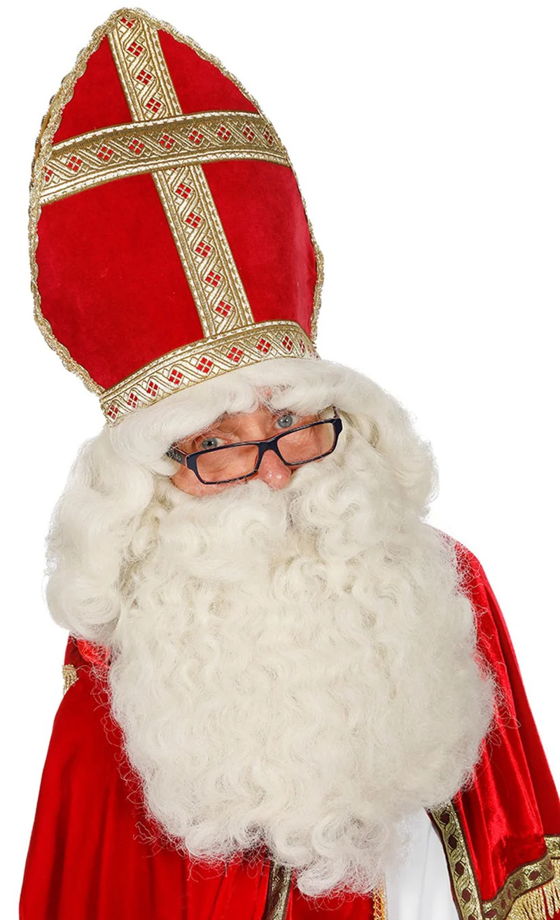 Deluxe Nikolaus Perücke mit Bart