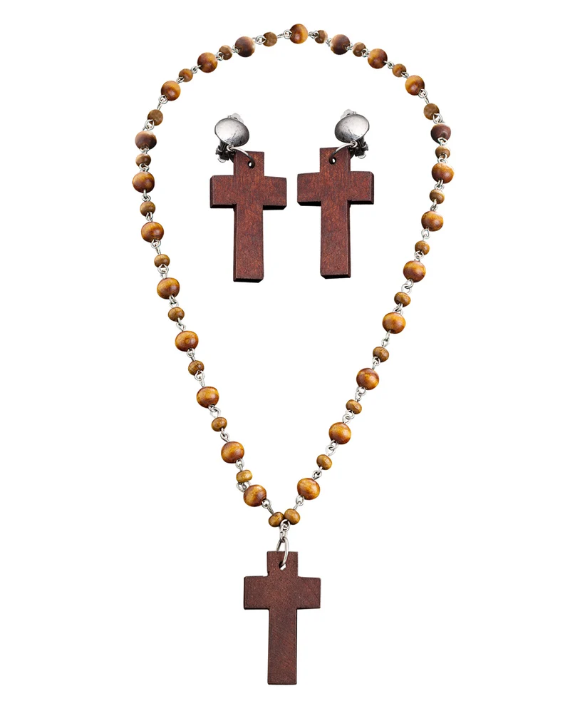 Rosenkranz Kette & Ohrringe Set