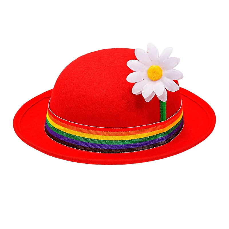 Roter Clown Melonenhut mit Blume
