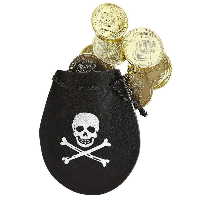 Totenkopf Piratenbeutel Mit 12 Dublonen