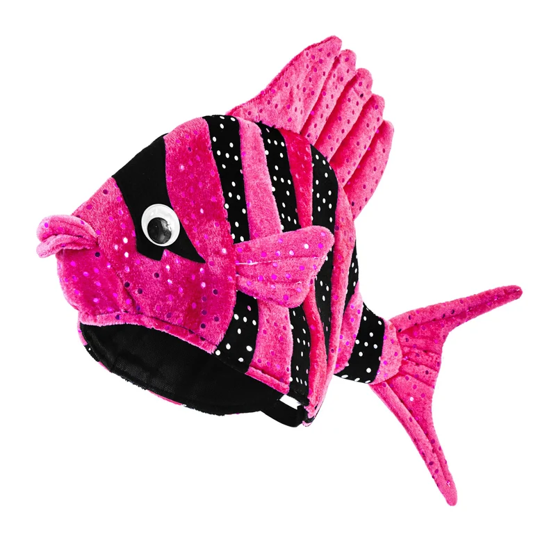 Lustiger pinker Fischhut