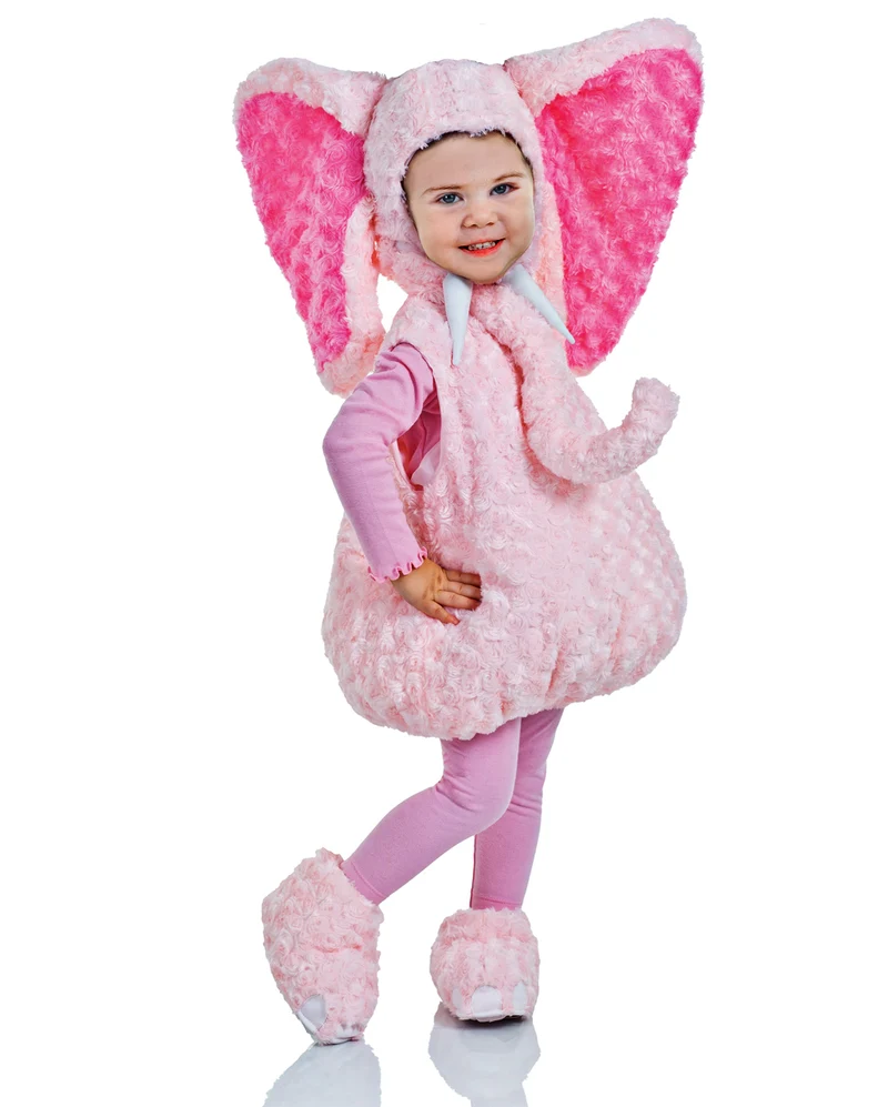 Rosa Plüschelefant Kleinkinderkostüm
