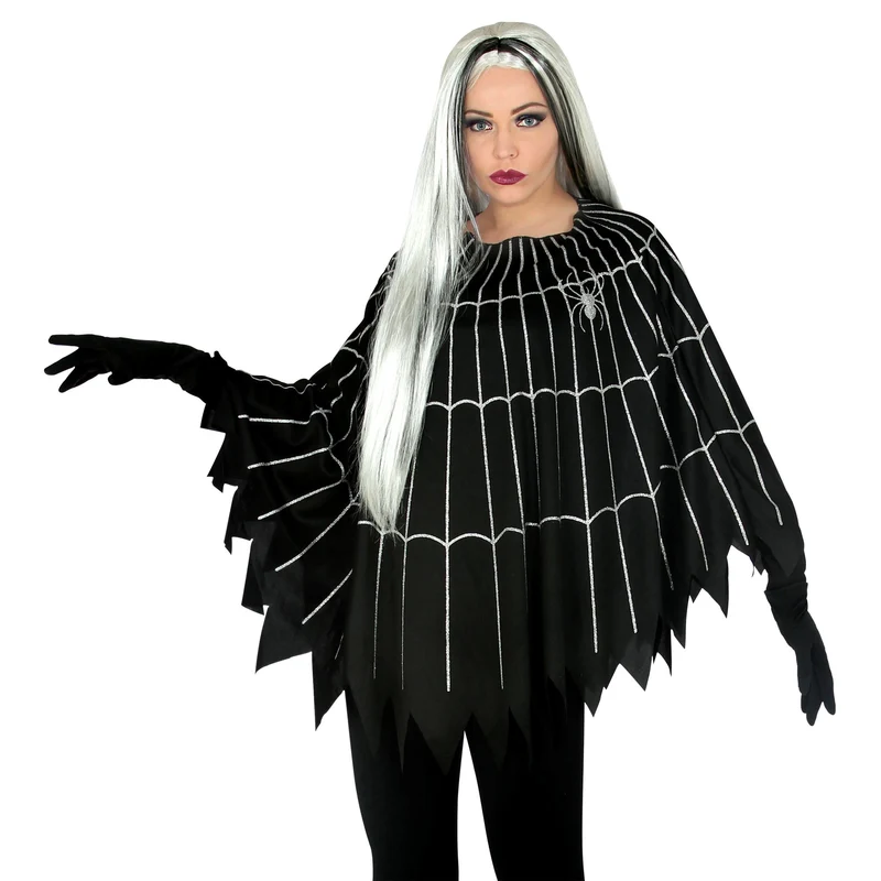 Spinnennetz Poncho für Damen