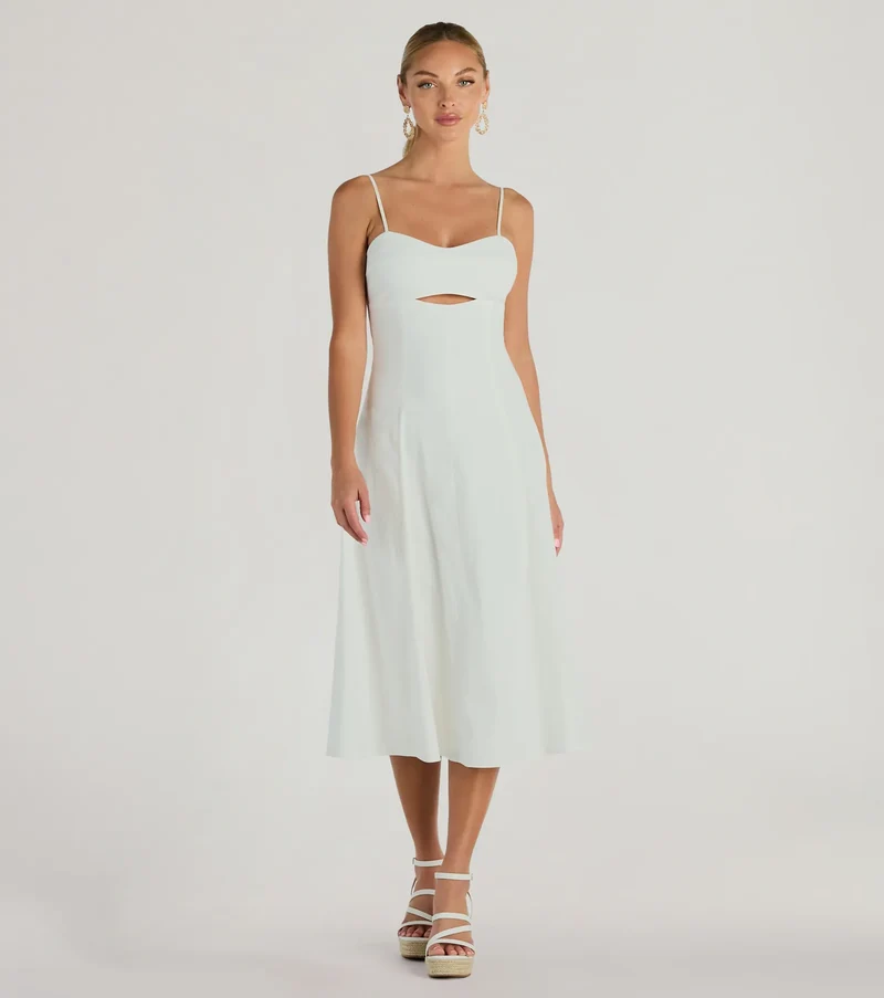 Flawless Beauty Cutout A-Line Midi Dress