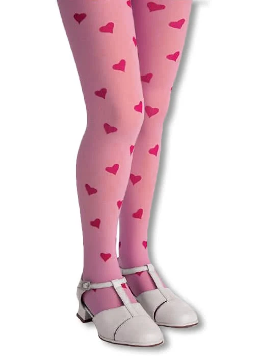 Kinder Herzstrumpfhose rosa