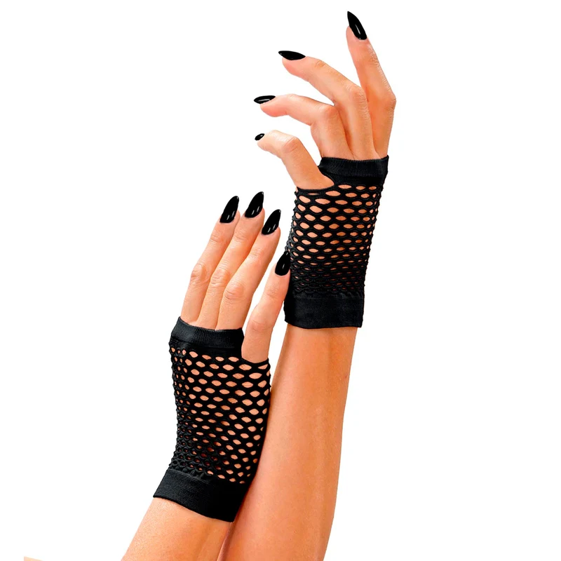 Fingerlose Netzhandschuhe Schwarz