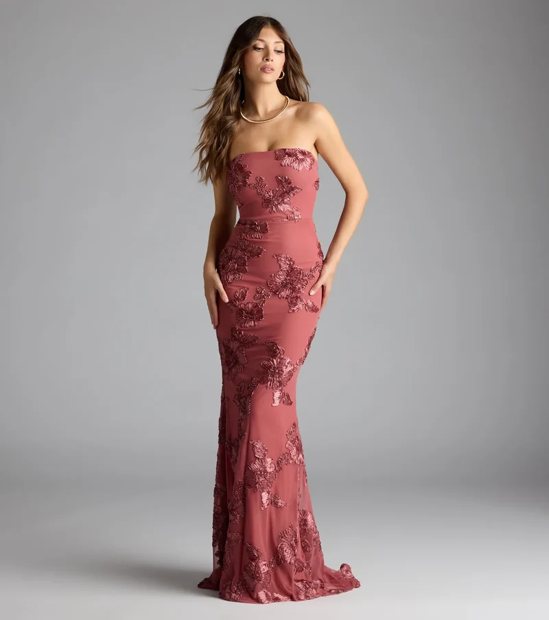 Ariela Lace-Up Cutout Mermaid Formal Dress