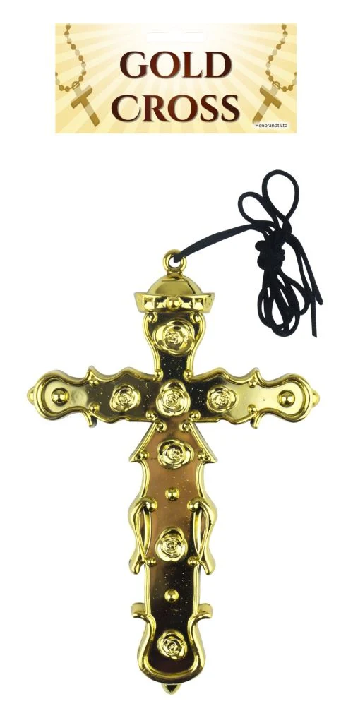 Halskette mit goldenem Kreuz 16cm