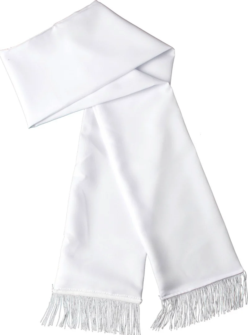 Weißer Satin Glanz Schal