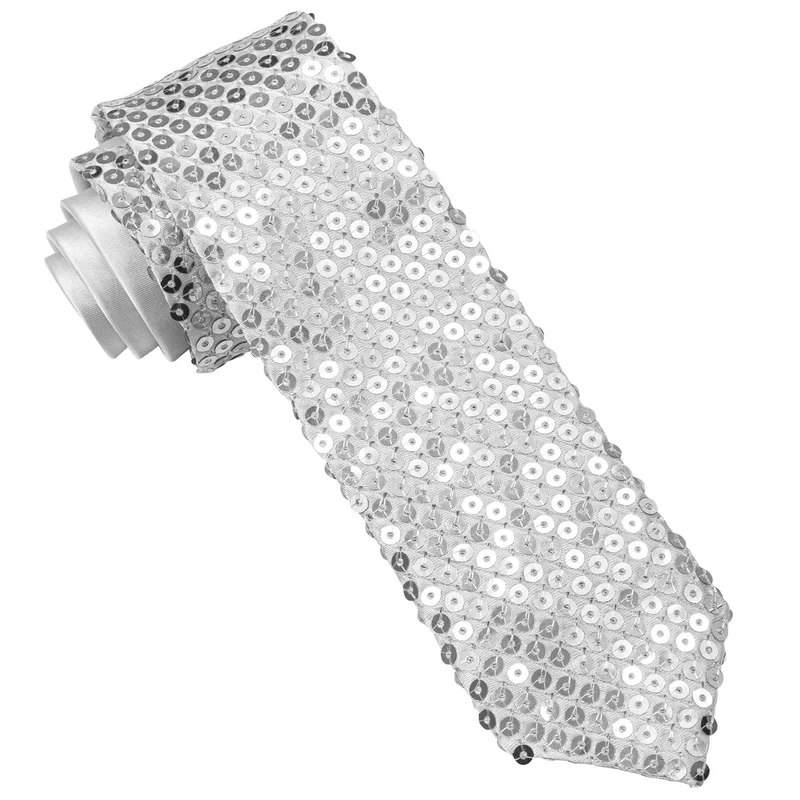Glitzer Paillettenkrawatte in silber