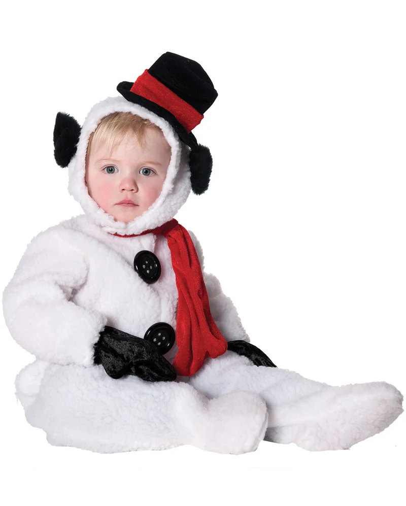 Flauschiger Schneemann Kinderkostüm XL