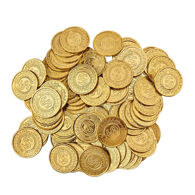 100 goldene Dollar Münzen