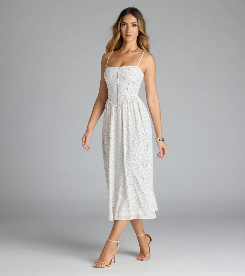 Dreaming Of You Floral A-Line Midi Dress