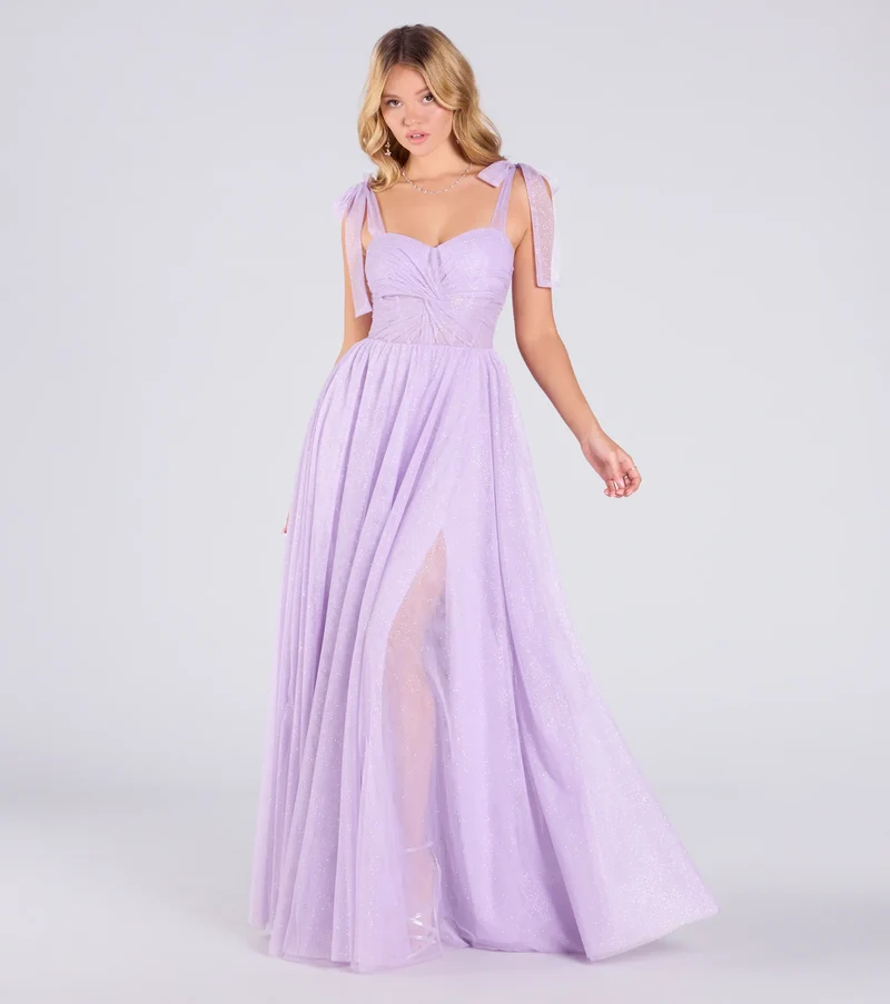 Ellery Glitter Tulle A-Line Formal Dress