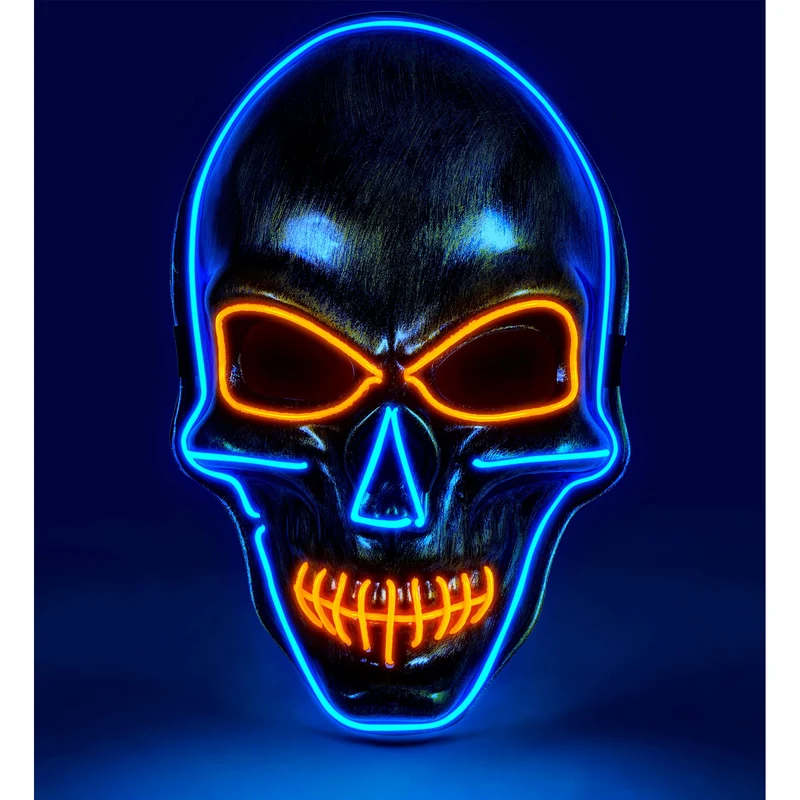 WIDMANN Totenkopfmaske mit farbigen LED'S gold