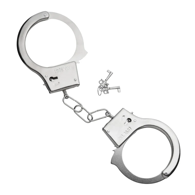 Silberne Polizei Handschellen