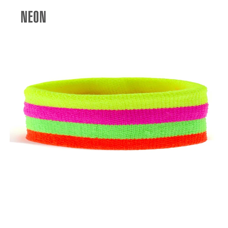 Gestreiftes Neon Stirnband mehrfarbig