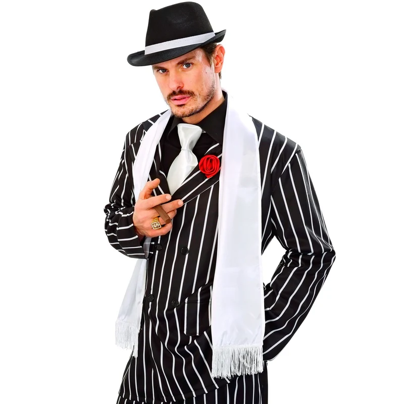 Klassischer Satin Schal Weiß