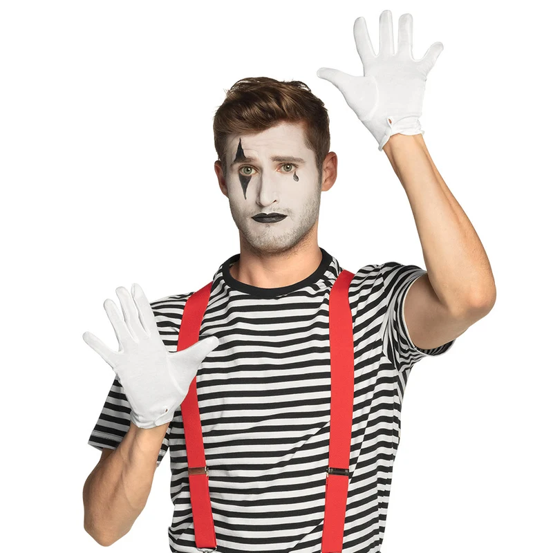 Weiße XL Handschuhe Carnival Fever